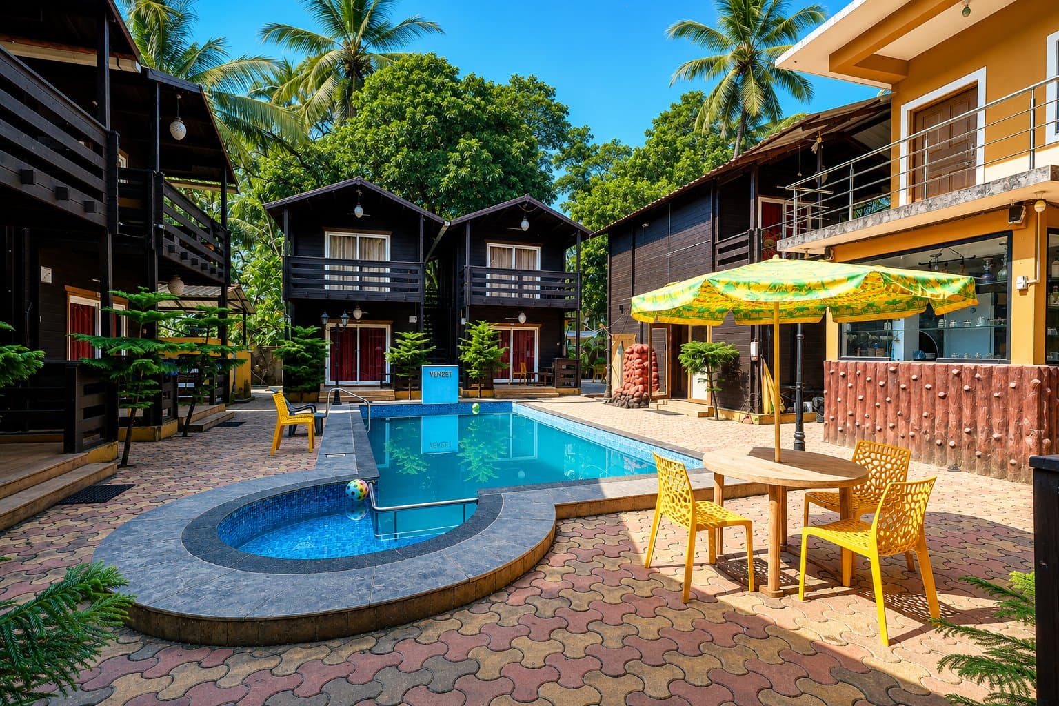 Poolside at Wenzet Cottages