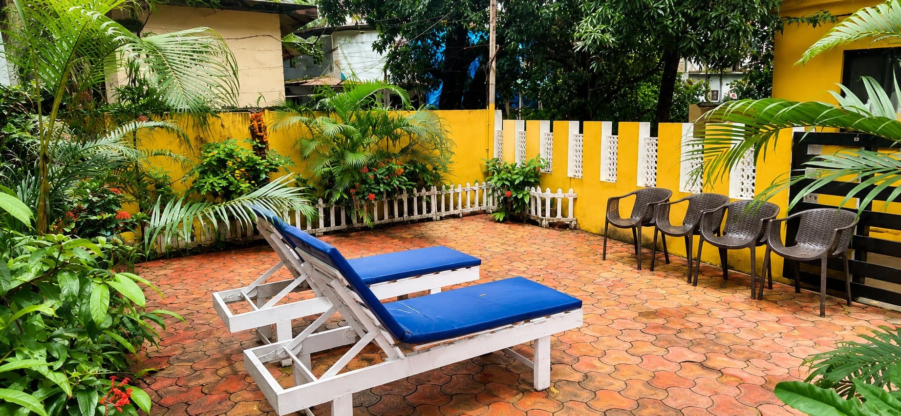 Sun loungers by the pool